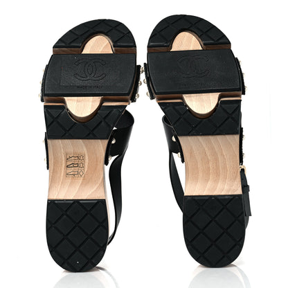 Chanel Calfskin CC Sandal Clogs 40 Black 5 of 8