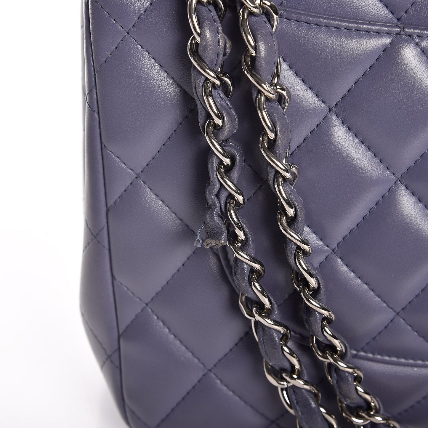 Lambskin Quilted Jumbo Double Flap Light Purple