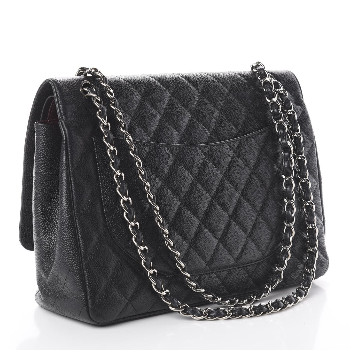 Caviar Quilted Maxi Double Flap Black