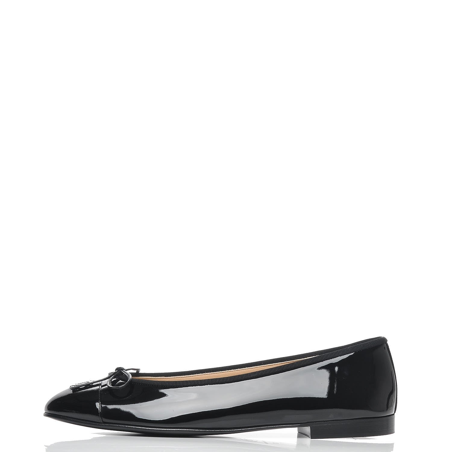 Chanel Patent CC Cap Toe Ballerina Flats 42 Black 1 of 9