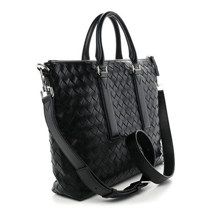 Bottega Veneta Calfskin Intrecciato Zipped Tote Black 3 of 10