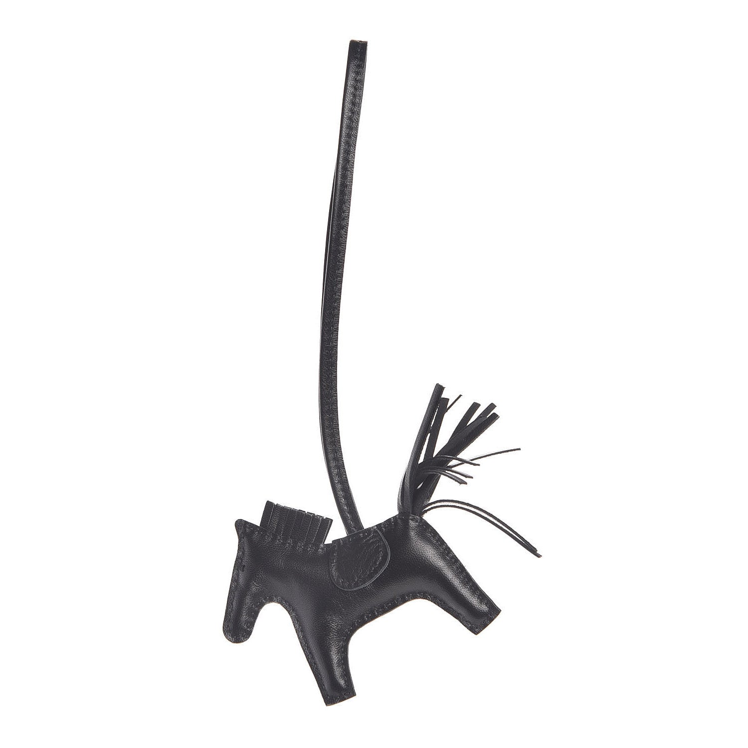 Hermes Milo Lambskin Grigri Rodeo Horse Bag Charm PM So Black 1 of 3