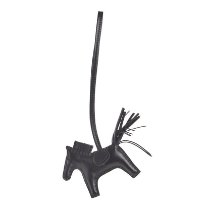 Hermes Milo Lambskin Grigri Rodeo Horse Bag Charm PM So Black 1 of 3