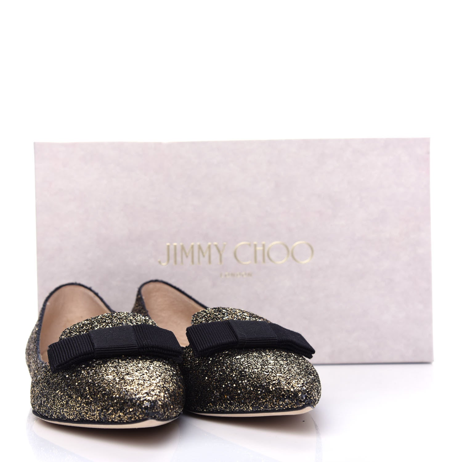Jimmy Choo Glitter Gala Viola Flats 40 Black 10 of 10