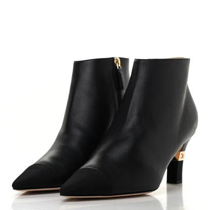 Chanel Lambskin Grosgrain Cap Toe Short Ankle Boots 40.5 Black 3 of 8