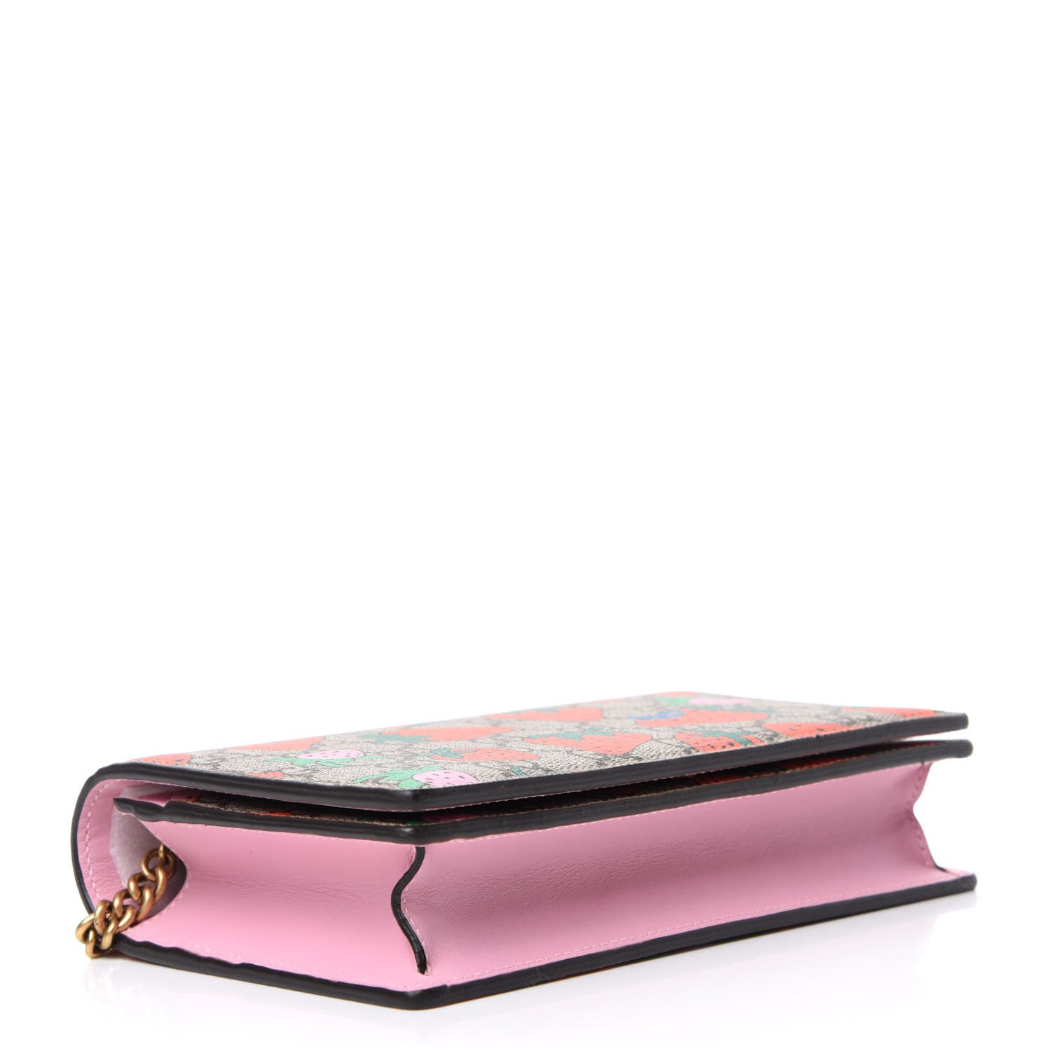 Gucci GG Supreme Monogram Strawberry Chain Wallet 4 of 10