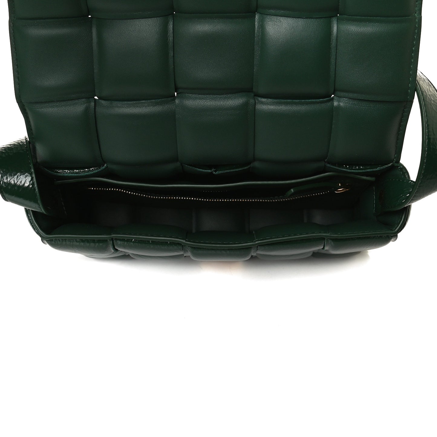 Textured Deerskin Maxi Intrecciato Padded Cassette Crossbody Bag Raintree