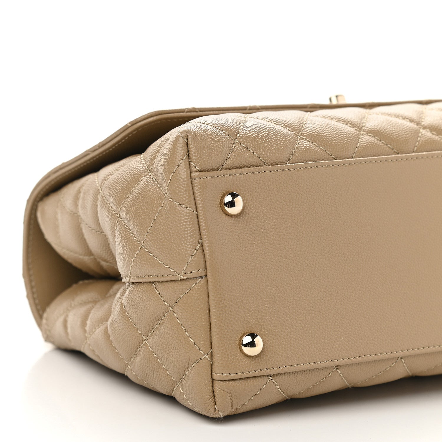 Chanel Caviar Lizard Embossed Quilted Small Coco Handle Flap Dark Beige 8 of 9