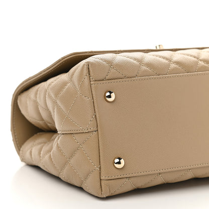 Chanel Caviar Lizard Embossed Quilted Small Coco Handle Flap Dark Beige 8 of 9