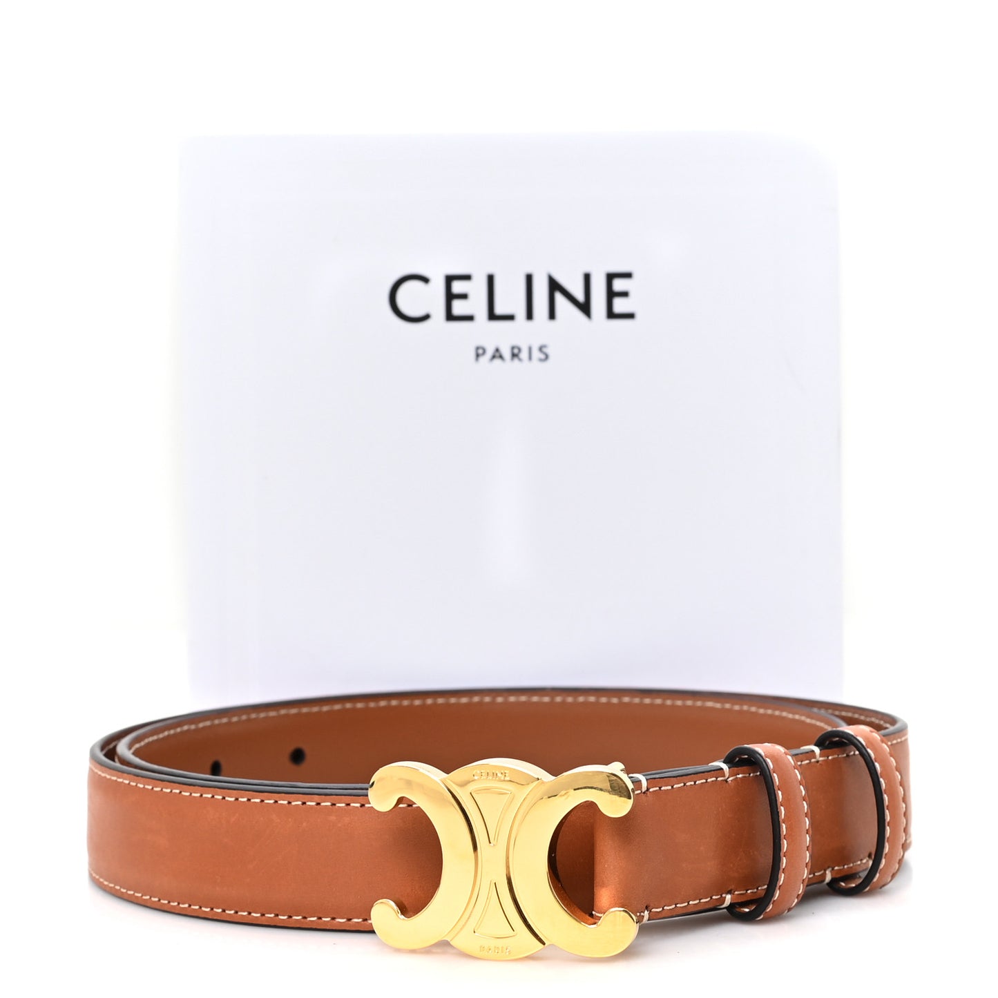 Natural Calfskin Medium 25mm Triomphe Belt 85 34 Tan