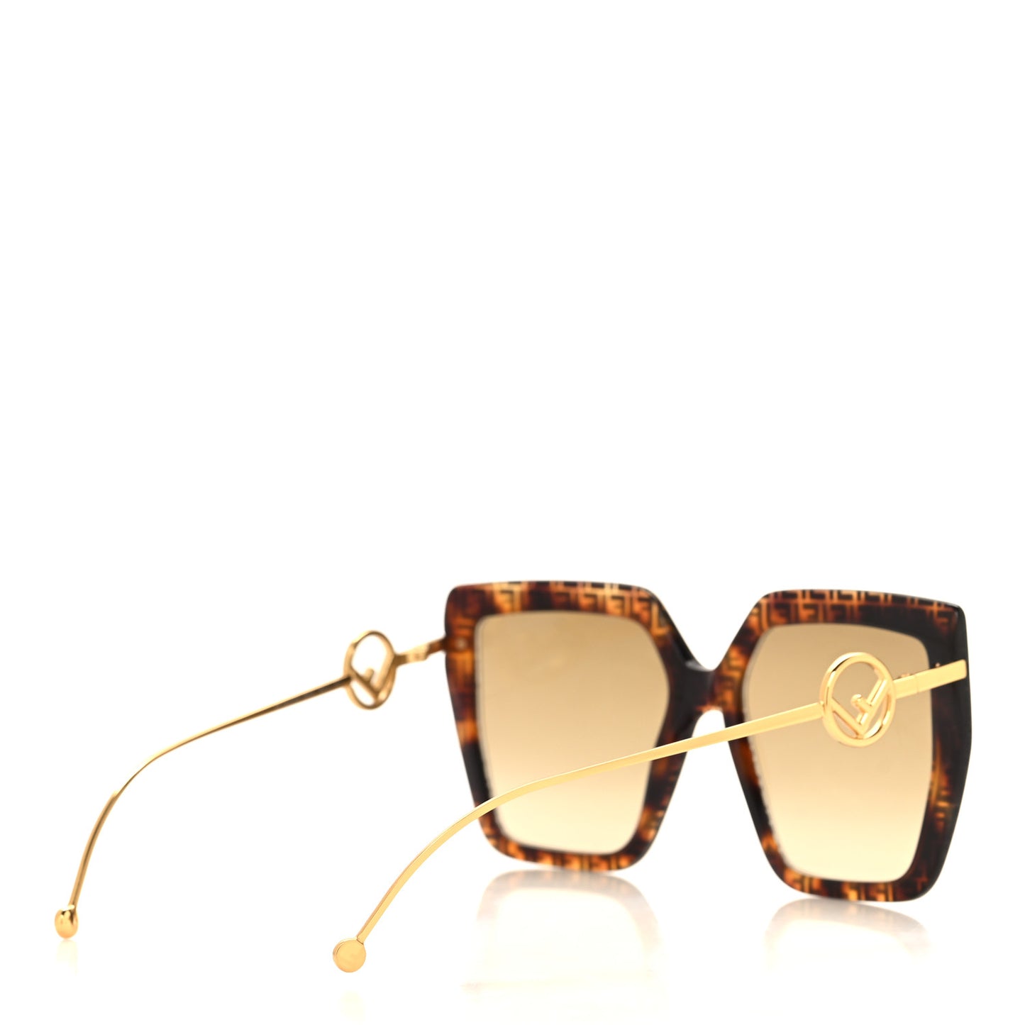 Acetate Metal F is Fendi FF Butterfly Sunglasses FF 0410/S Havana