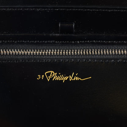 3.1 Phillip Lim 3.1 Metallic Leather Medium Specchio Pashli Satchel Black Silver 5 of 7