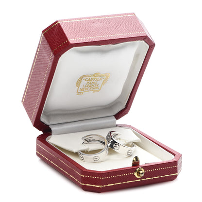 Cartier 18K White Gold 5.5mm LOVE Hoop Earrings 5 of 5