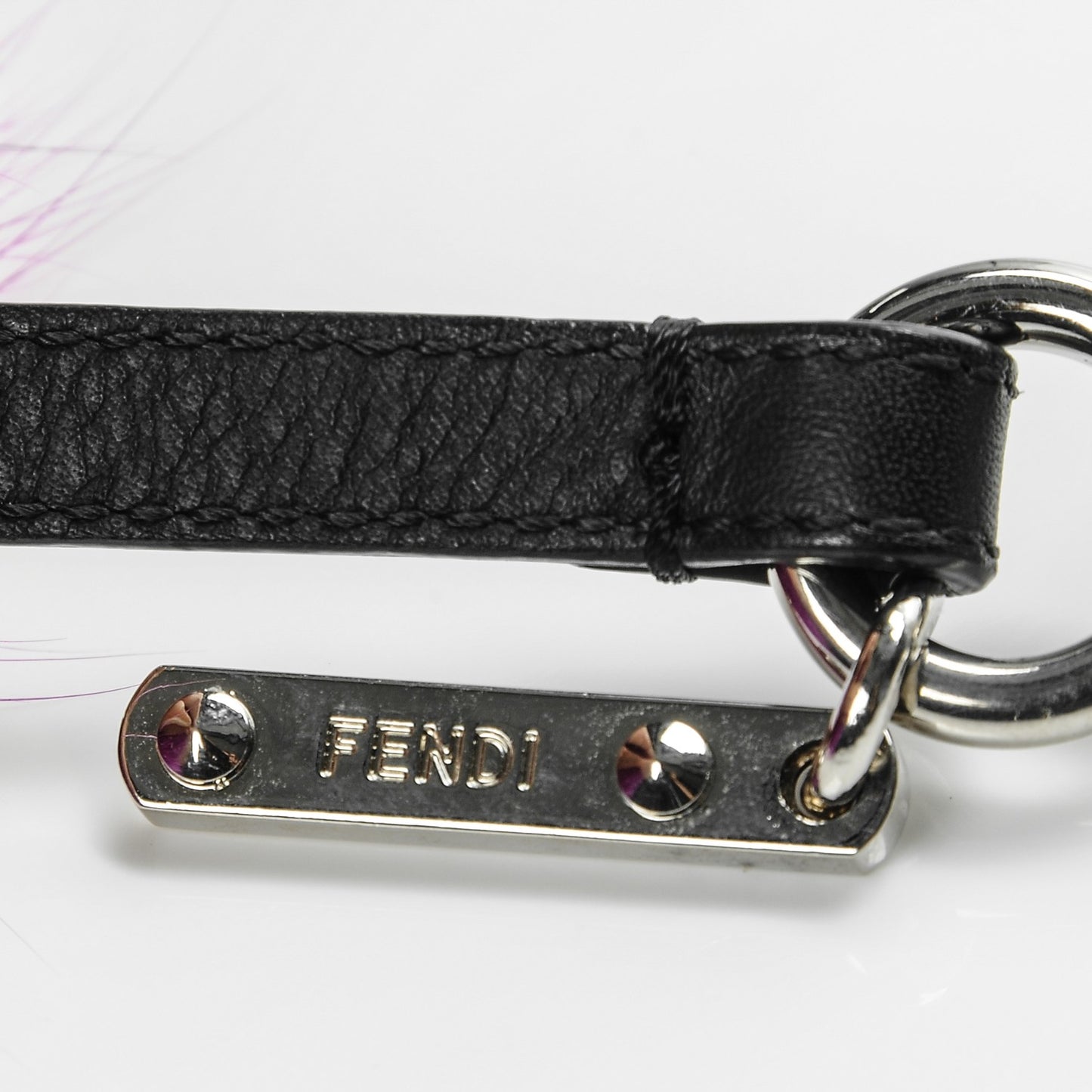 Fox Mink Goat Fur Oret Monster Bag Bug Charm Orchid Black