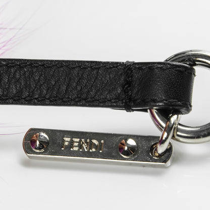 Fendi Fox Mink Goat Fur Oret Monster Bag Bug Charm Orchid Black 4 of 4