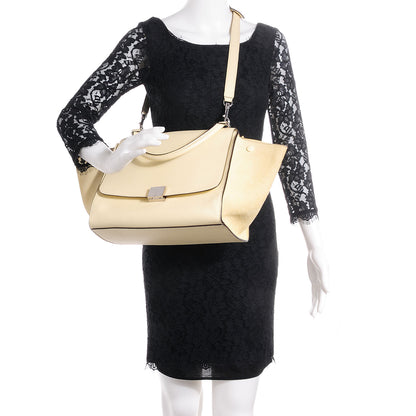 Celine Drummed Calfskin Suede Medium Trapeze Butter 2 of 8