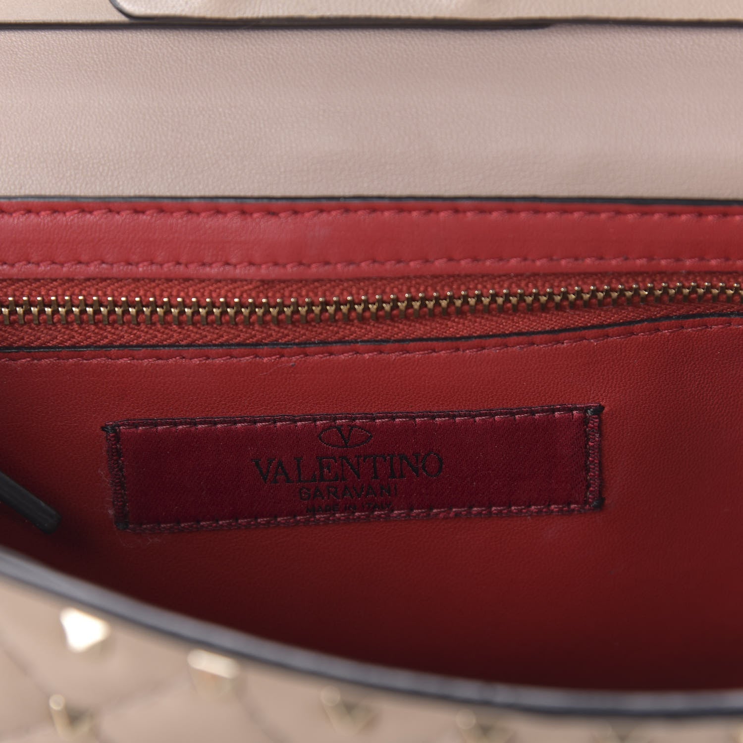 Valentino Garavani Lambskin Rockstud Spike Wallet on Chain Poudre 8 of 10