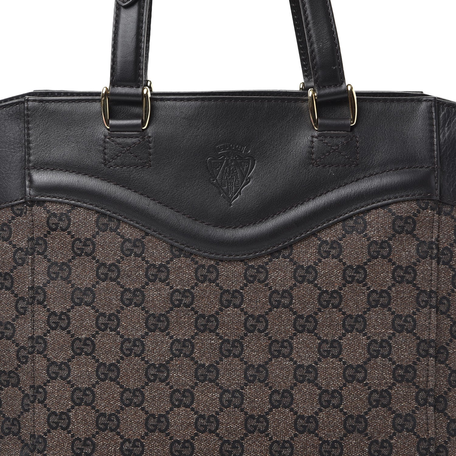 Gucci Monogram Crest Tote Brown 9 of 9