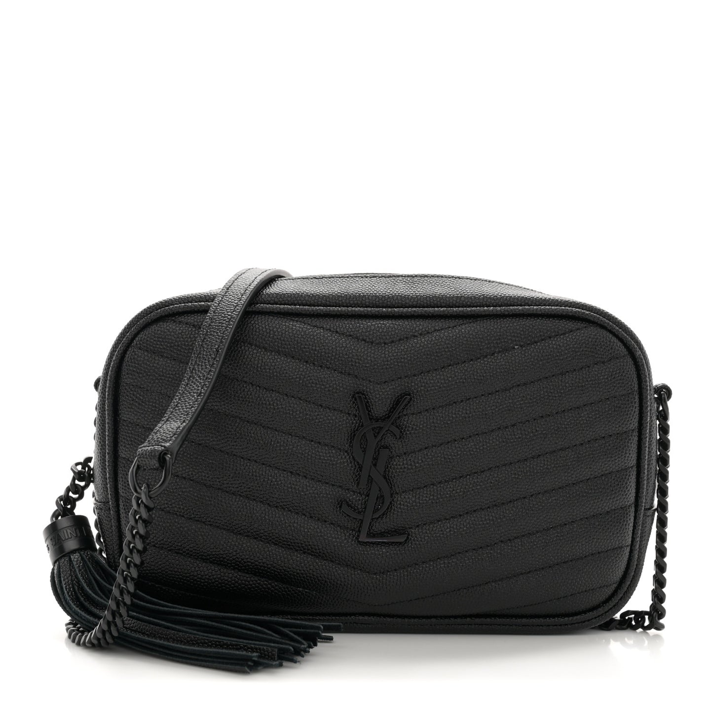 Grain De Poudre Matelasse Monochrome Monogram Mini Lou Camera Bag Black