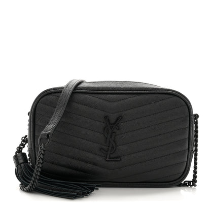 Saint Laurent Grain De Poudre Matelasse Monochrome Monogram Mini Lou Camera Bag Black 1 of 13