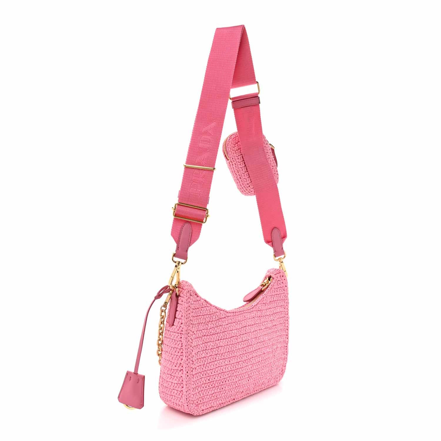 Prada Yarn Raffia Effect Crochet Re-Edition 2005 Shoulder Bag Petalo 3 of 9