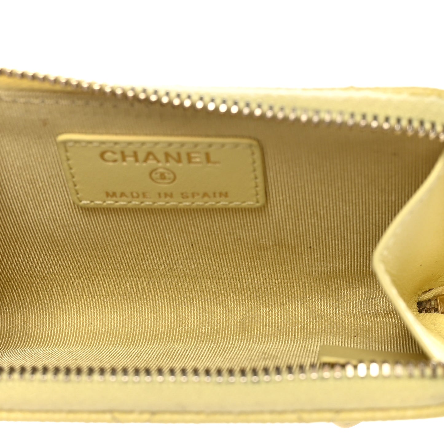 Caviar Quilted Zipped Key Holder Case Yellow