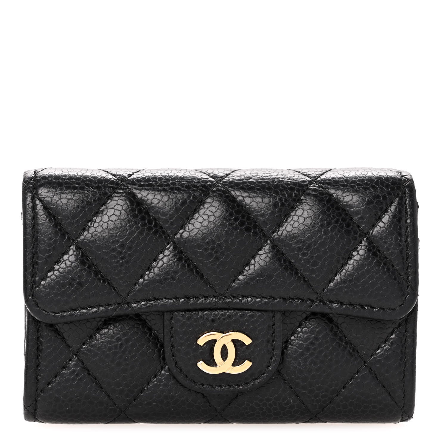 Chanel Caviar Quilted Flap Card Holder Black 1 of 14