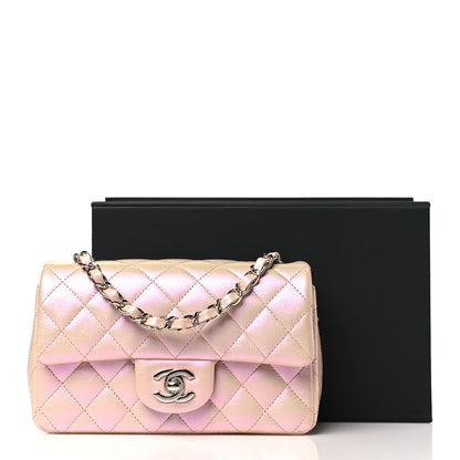Chanel Iridescent Calfskin Quilted Mini Rectangular Flap Pink 11 of 11
