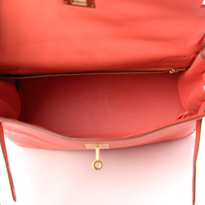 Hermes Taurillon Clemence Kelly Retourne 32 Rose Jaipur 5 of 10