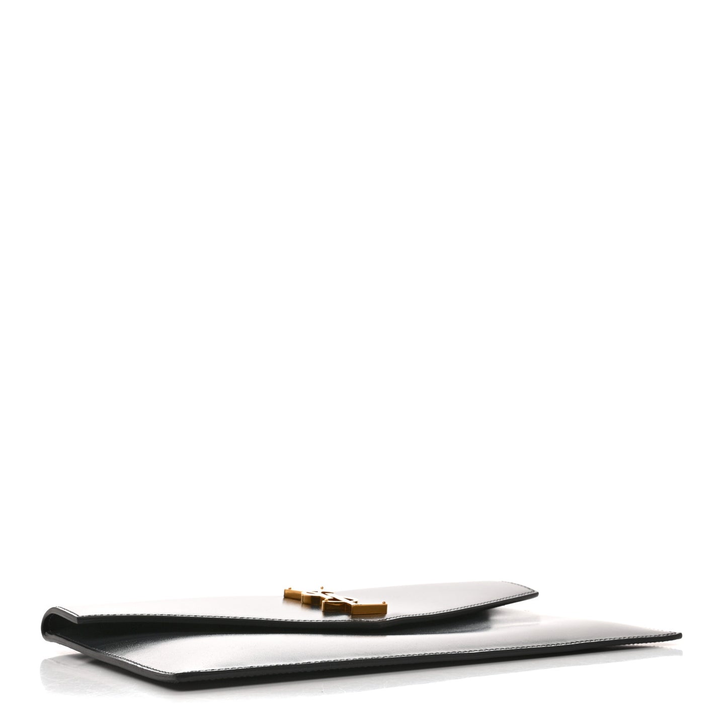 Smooth Shiny Calfskin Uptown Pouch Storm