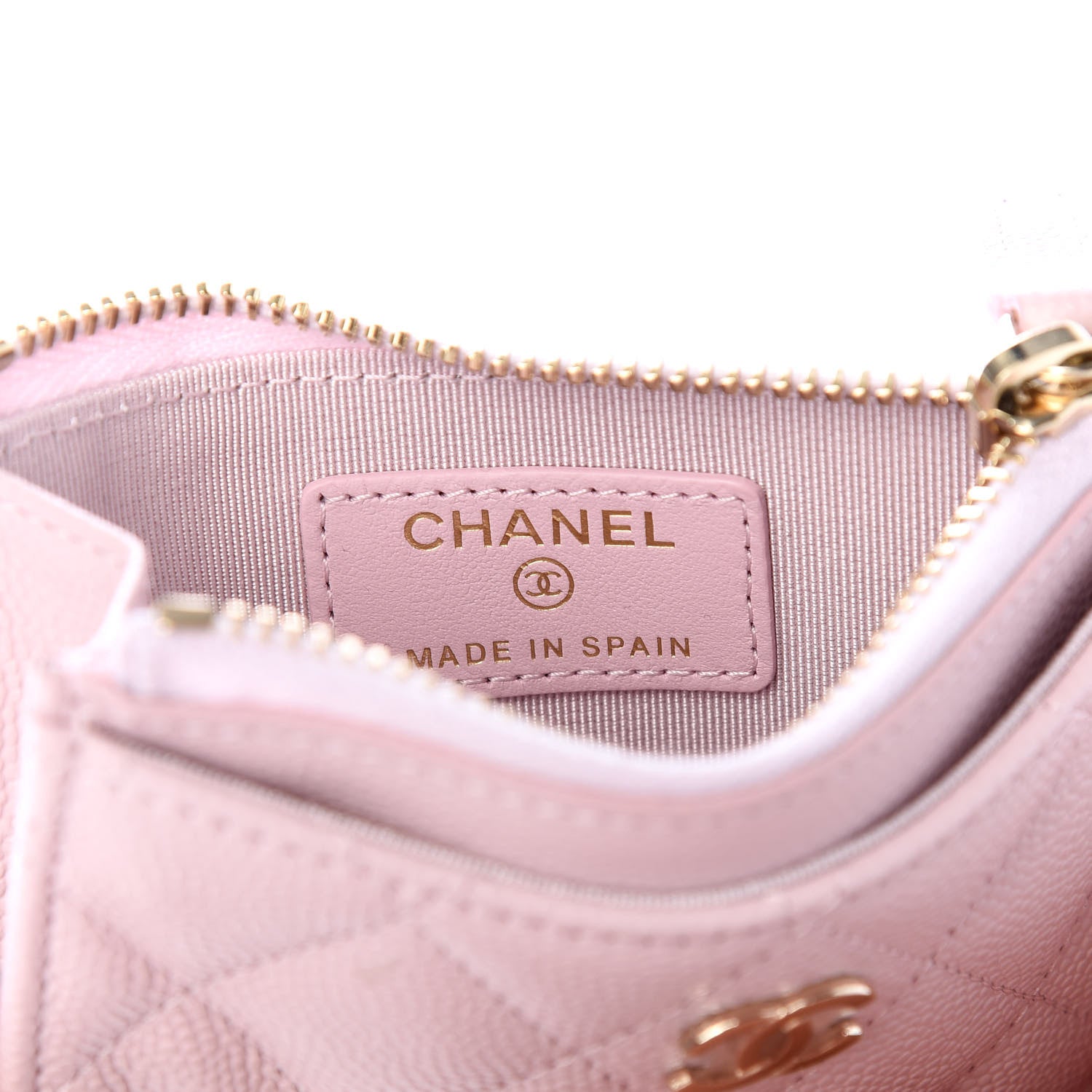 Chanel Caviar Quilted CC Zip Card Holder Light Pink 6 of 9