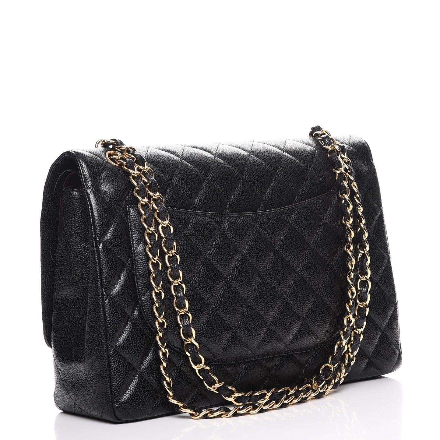 Caviar Quilted Maxi Double Flap Black