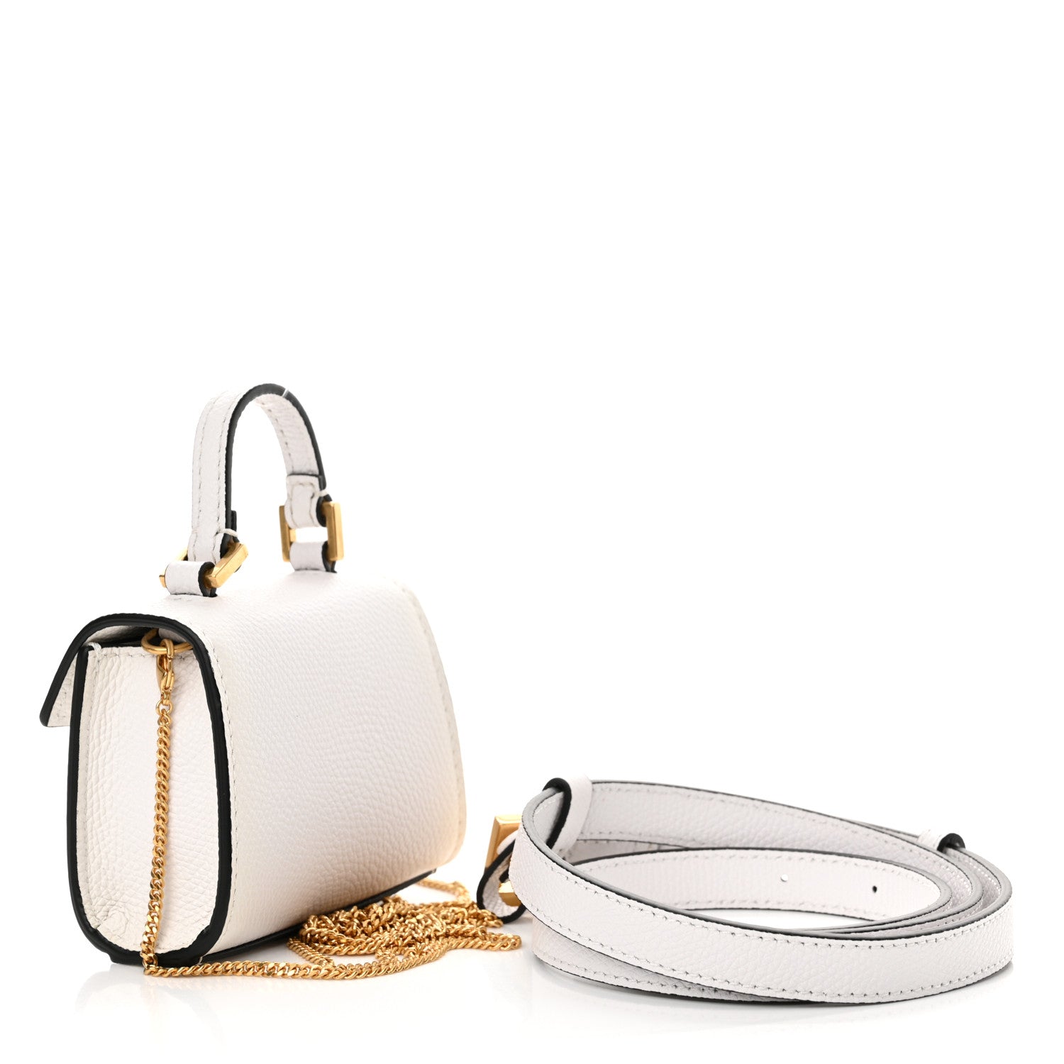 Valentino Garavani Grainy Calfskin Mini VLogo Belt Bag 80 32 Optic White 3 of 12