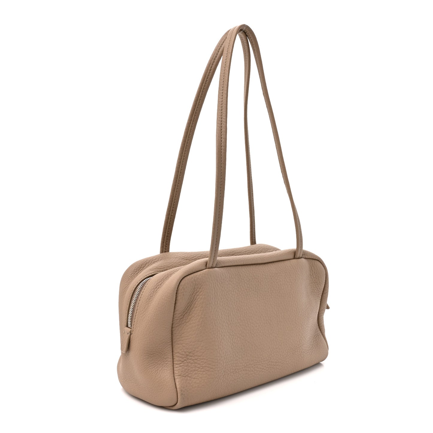 Grained Calfskin Astra Bowling Bag Dark Taupe