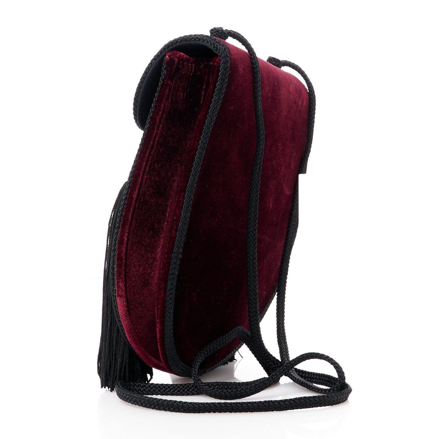 Saint Laurent Velvet Opium 2 Crossbody Bag Bordeaux Black 3 of 10