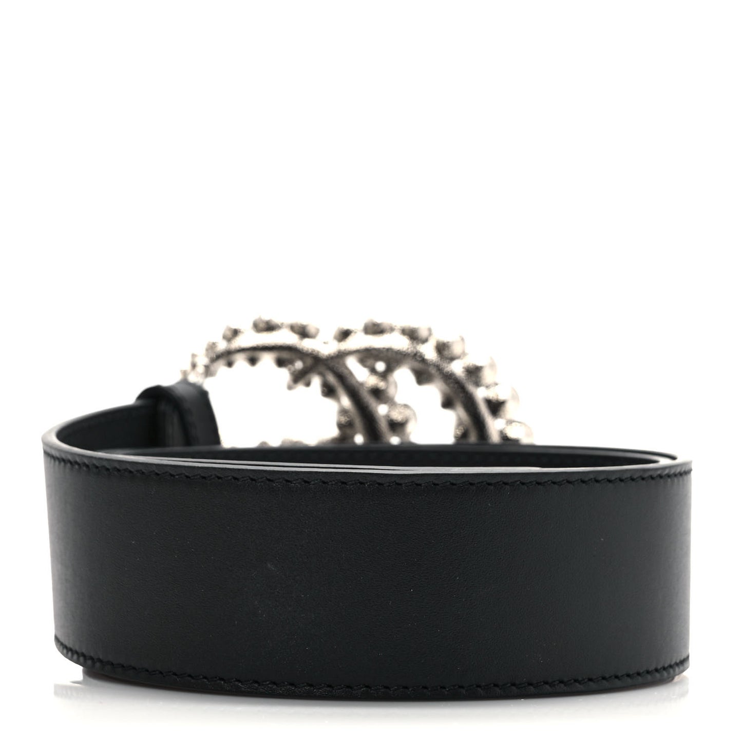 Calfskin Crystal Double G 40mm Belt 80 32 Black