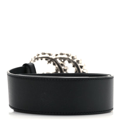 Gucci Calfskin Crystal Double G 40mm Belt 80 32 Black 2 of 4