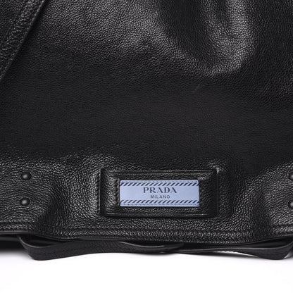 Prada Glace Calf Etiquette Flap Black Astrale 8 of 9