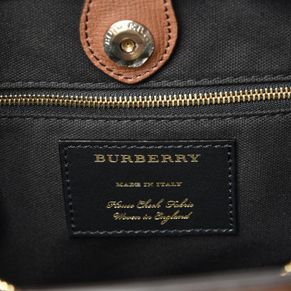 Burberry Grainy Calfskin House Check Medium Banner Tote Tan 7 of 9