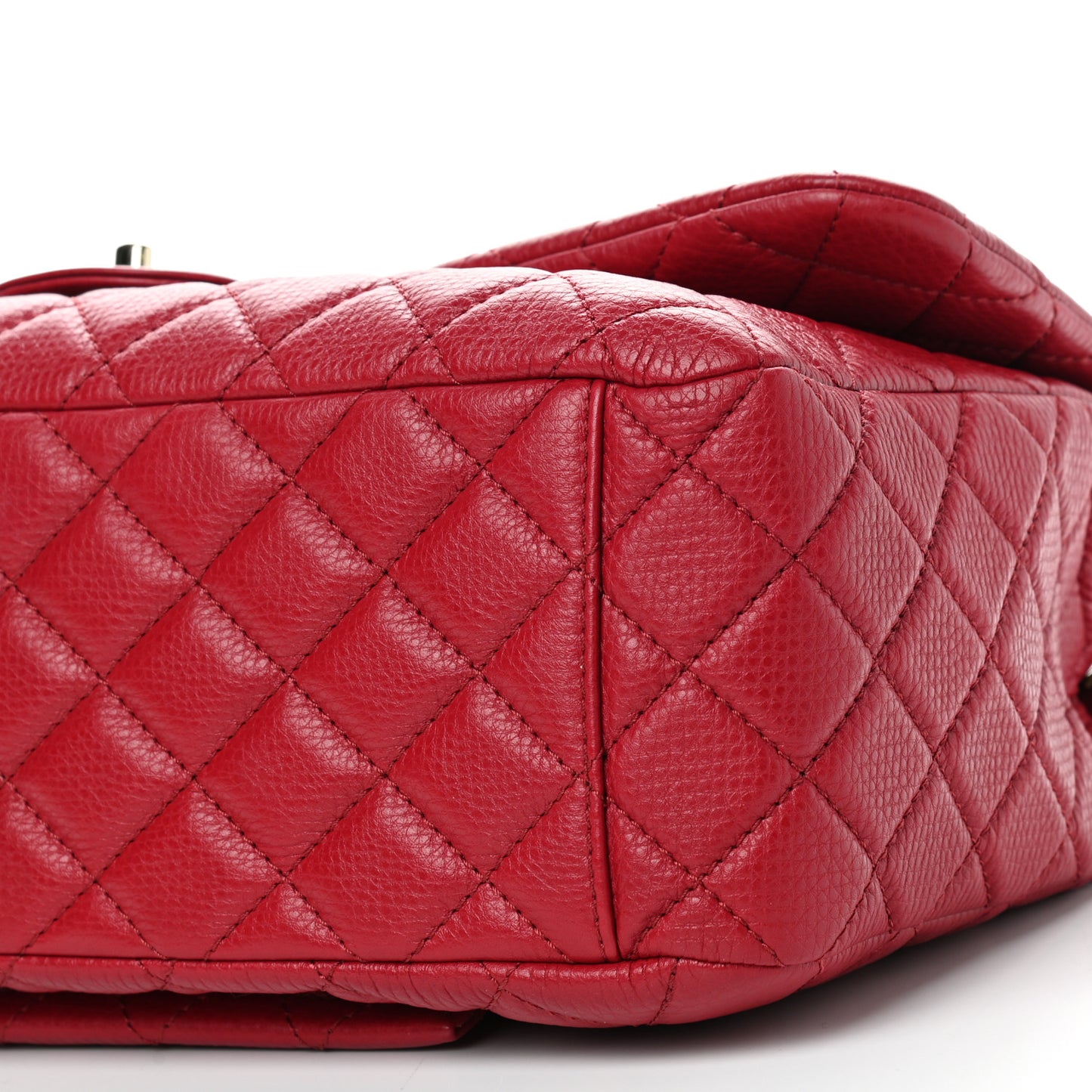 Calfskin Quilted Small XXL Travel Flap Bag Red
