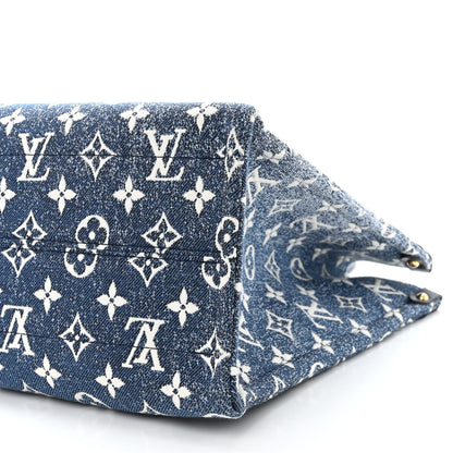 Louis Vuitton Monogram Jacquard Denim Onthego MM Bleu 9 of 10