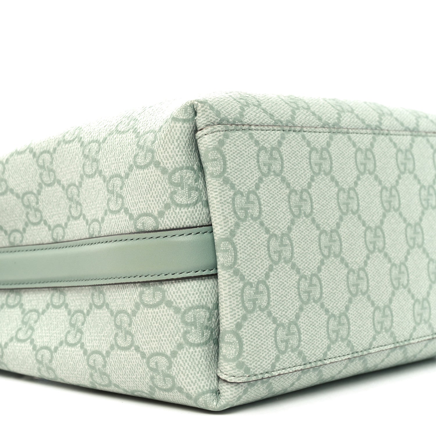 Gucci GG Supreme Monogram Emblem Small Shoulder Bag Sage Green 8 of 10