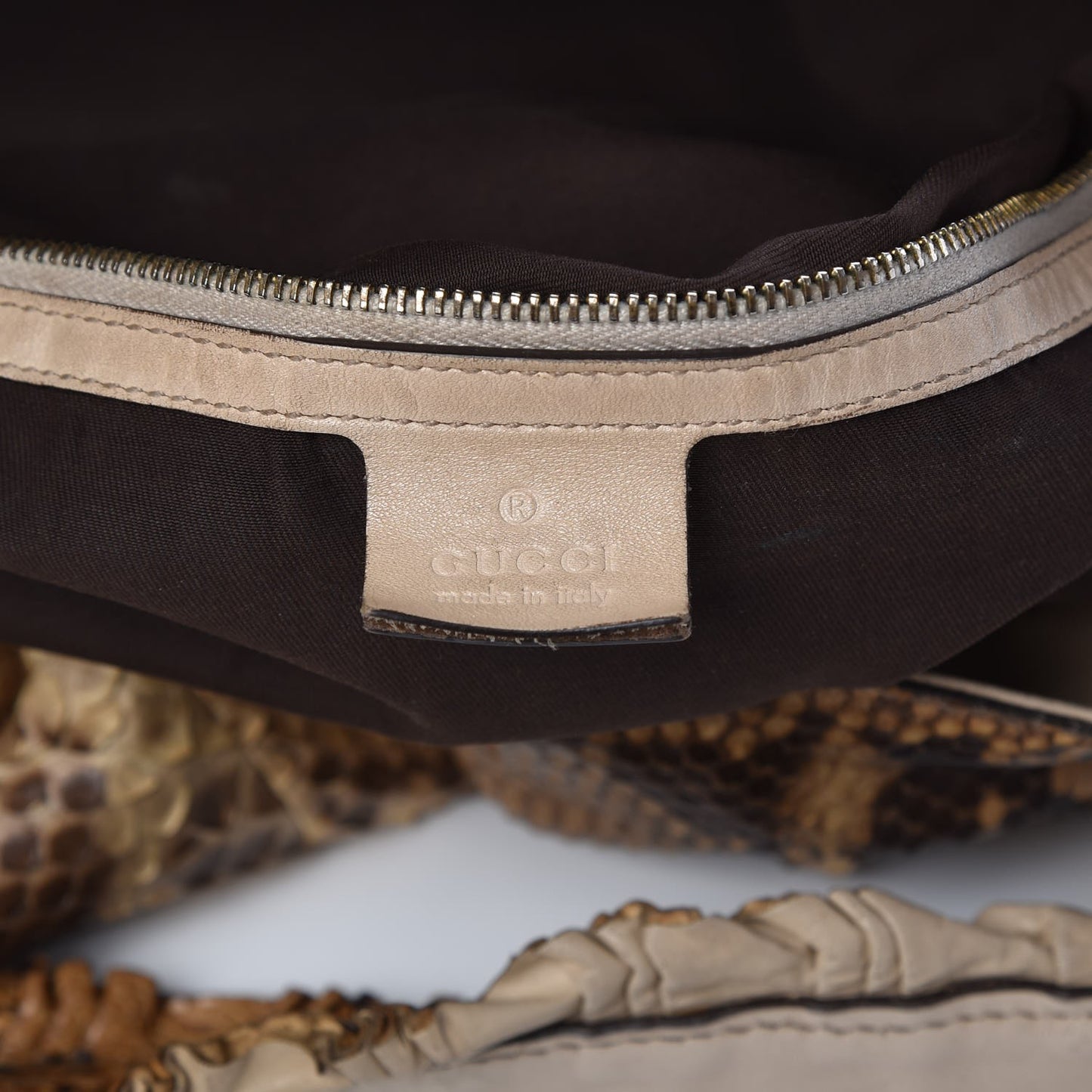 Python Large Sabrina Hobo Brown