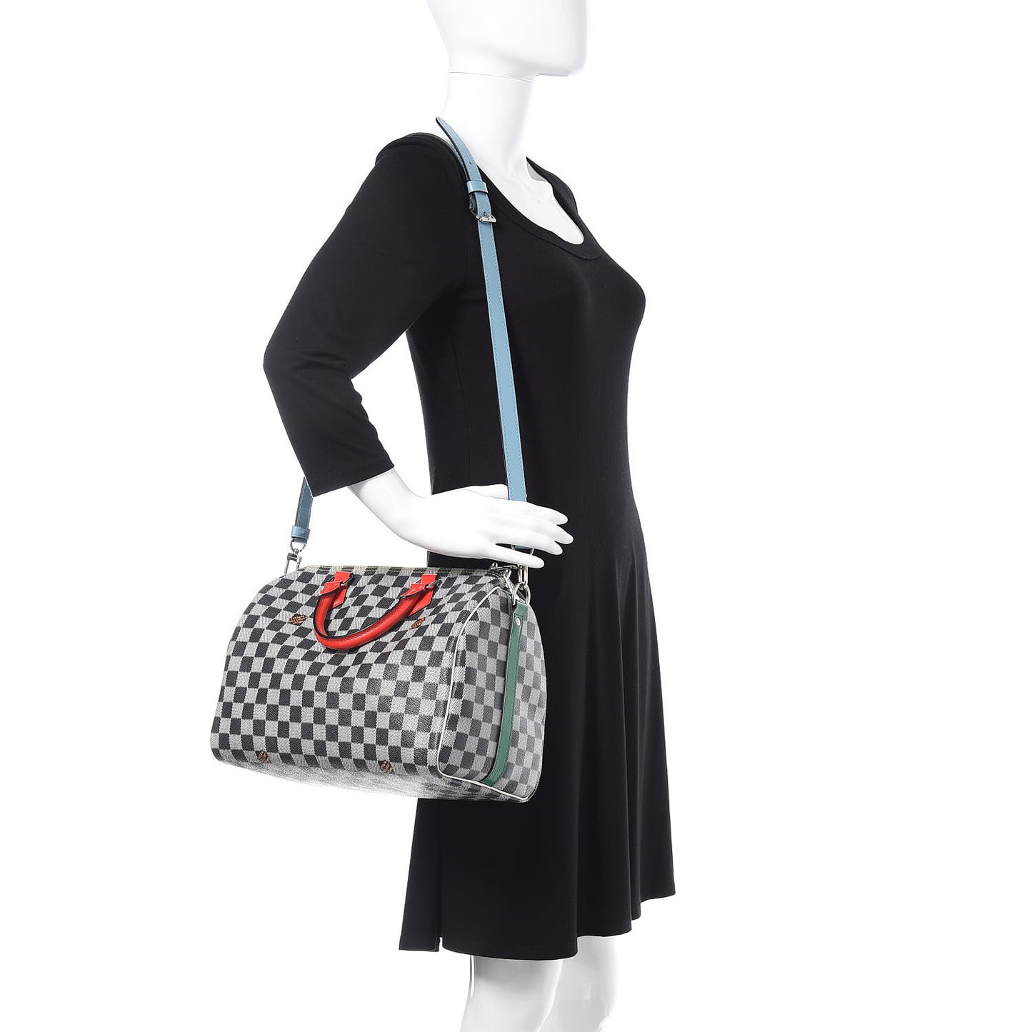 Damier Speedy Bandouliere 30 Black White
