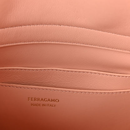 Salvatore Ferragamo Calfskin Medium Hug Soft Bicolor Shoulder Bag  College Red Pink 6 of 9