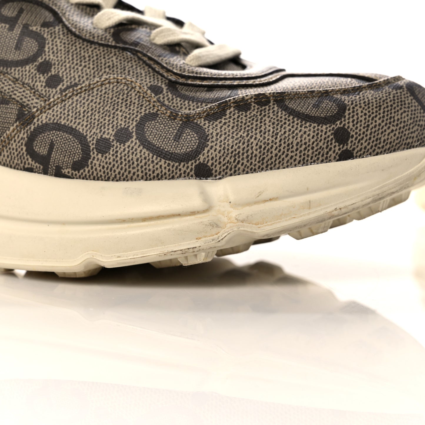 Maxi GG Supreme Monogram Gucci 100 Mens Rhyton Sneakers 8.5 Beige Ebony