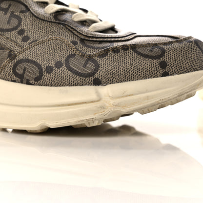 Gucci Maxi GG Supreme Monogram Gucci 100 Mens Rhyton Sneakers 8.5 Beige Ebony 14 of 15