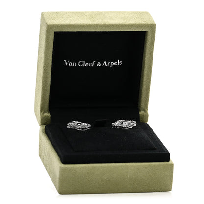 Van Cleef & Arpels 18K White Gold Diamond Vintage Alhambra Earrings 5 of 5