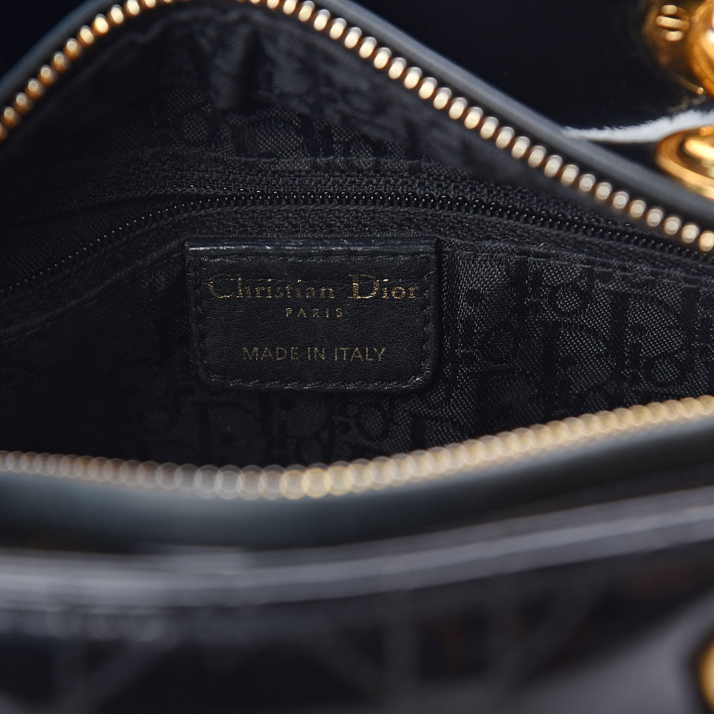 Patent Cannage Medium Lady Dior Black