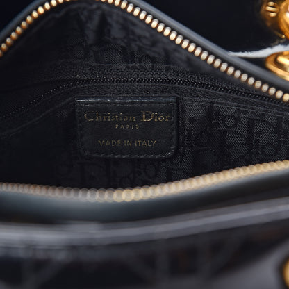 Christian Dior Patent Cannage Medium Lady Dior Black 6 of 9